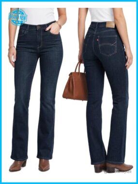 Cotton Rich Denim Bootcut Jeans 32 Inseam Mid Rise Stretch